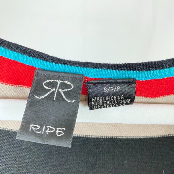 Ripe Multi-coloured Tight Mini Bodycon Short Sleeved Knit Dress - Picture 7 of 11